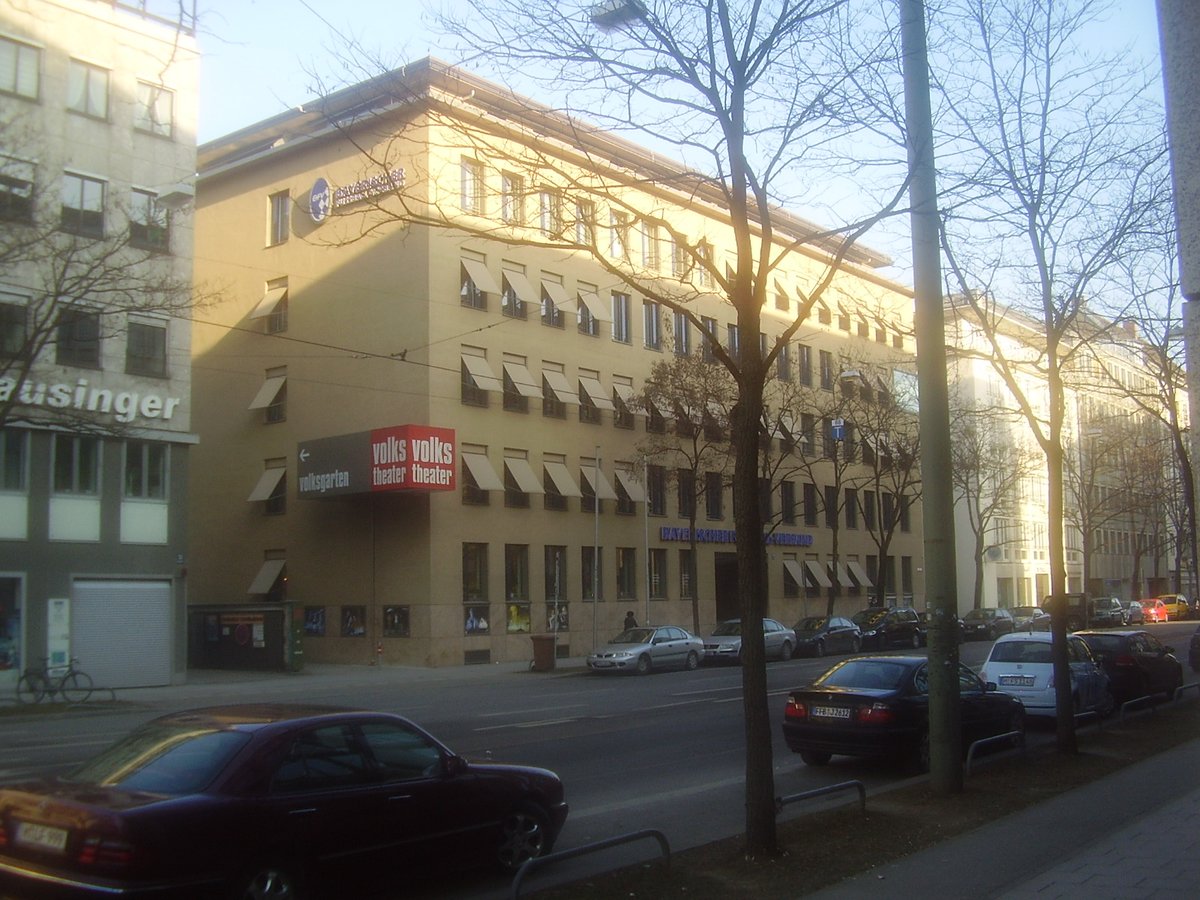 Central building of the Bavarian Football Association with blue sky