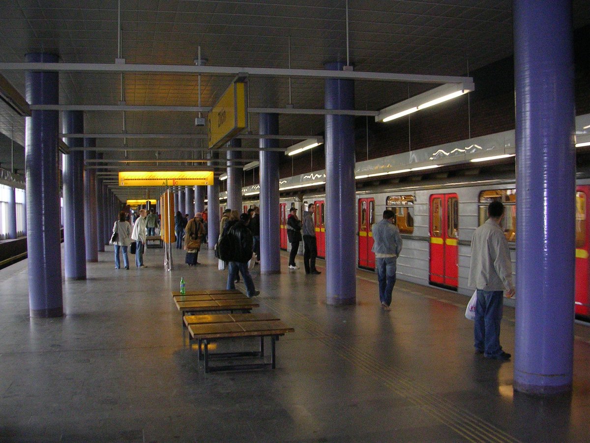 Zličín metro station interior in Prague with escalators and modern design