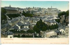 Luxembourg Ville Haute and Grund district old postcard view