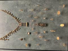 Ancient Egyptian goldsmith objects displayed in the Louvre Museum