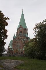 Sofia kyrka church on Södermalm in Stockholm with clear blue sky