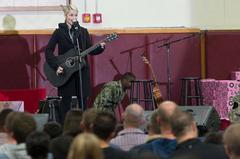 Actress Dianna Agron performing at a USO show in Incirlik, Turkey