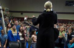 Actress Dianna Agron performing in USO show at Incirlik Air Base, Turkey Dec 2014