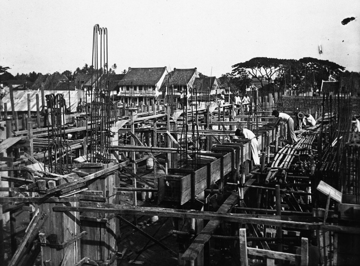 Batavia's Kota railway station under construction in 1928