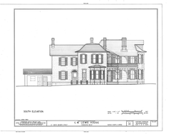 Historic C. W. Lewis House architectural drawing in Fernandina Beach Florida
