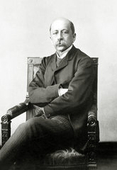 Portrait of Greek Prime Minister Charilaos Trikoupis in formal attire