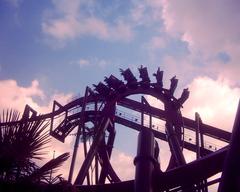 Nemesis Inferno roller coaster at Thorpe Park amusement park