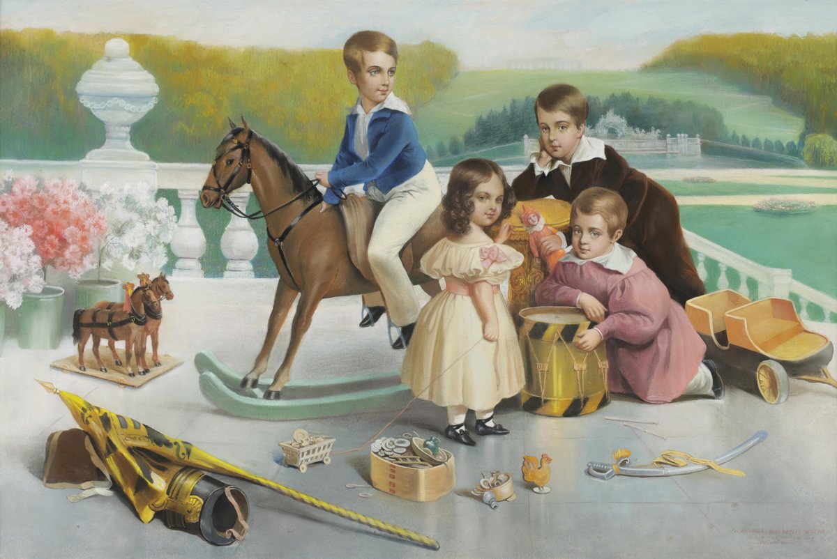 Young Emperor Franz Joseph I with his siblings playing at Schönbrunn Palace