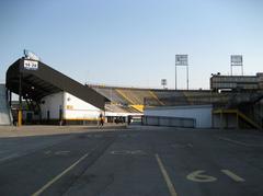 Ivor Wynne Stadium exterior view with seating and clear sky