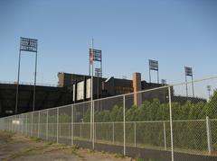 Ivor Wynne Stadium in Hamilton, Ontario during a sunny day with empty stands and a well-maintained green field