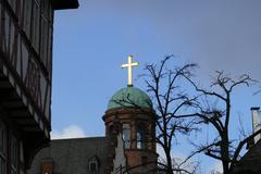 Paulskirche church building in Frankfurt am Main under blue sky