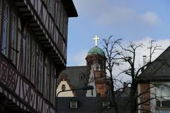 Paulskirche historic church in Frankfurt am Main on a clear winter day