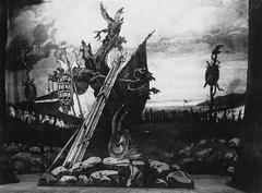Stage decorations for the play King Lear by artist M.V. Dobuzhinsky at the Grand Drama Theater