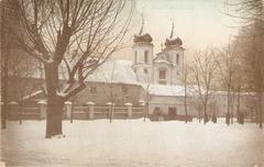 Historic church of the Holy Cross and Bonifratr monastery on Ludvisarskaja Street in Vilnia, 1917