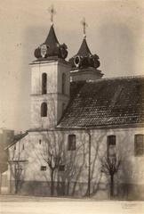 Historic Ludvisarskaja Street in Vilnia with the Church of the Holy Cross by the Bonifratr Monastery