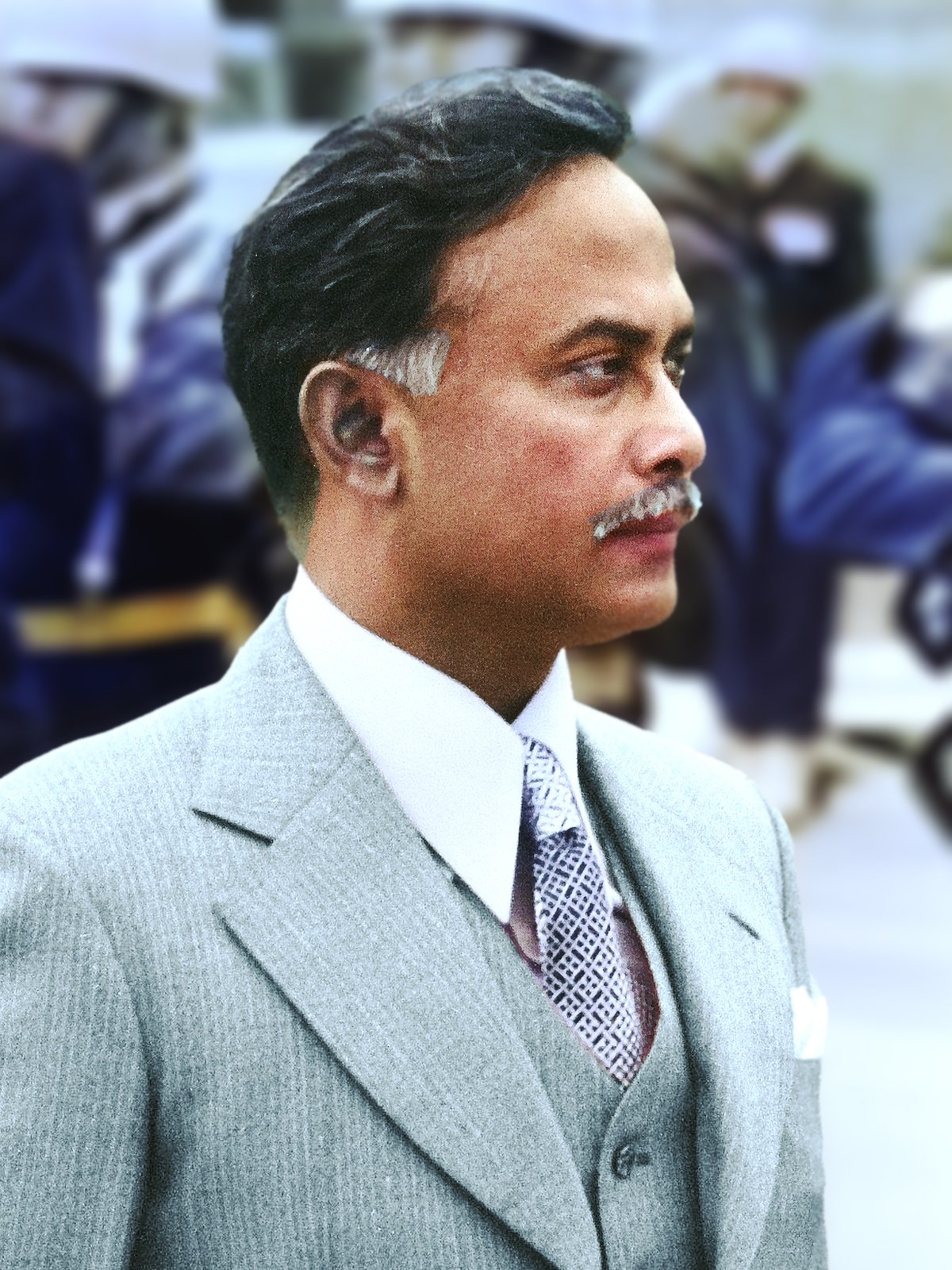 Colorized portrait of Bangladeshi President Ziaur Rahman