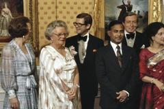 Group photo of the Royal Family and President Ziaur Rahman of Bangladesh with his wife on June 10, 1978