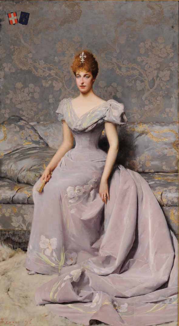 Portrait of Hélène of Orléans, Duchess of Aosta, in historical attire