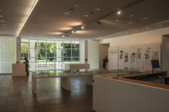 Museum of Applied Arts in Frankfurt with modern glass architecture and pathway