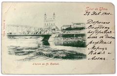 Green Bridge in Vilnius before 1900, historical postcard
