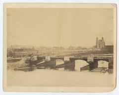 View of Vilnia River and Green Bridge in Vilnius, Lithuania from 1865