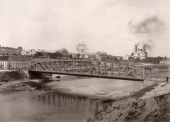 Green Bridge over Vialla River in Vilnia, historic 1905 view