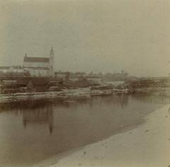 Historic view of Vilnius Šnipishki with St. Raphael's Church and Jesuit Monastery