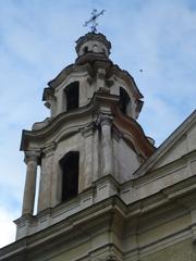 Left tower of the Church of St Raphael the Archangel in Vilnius