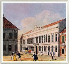 Front view of Károlyi Palota palace in Budapest
