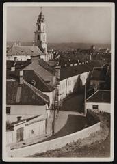 Vilnia city Bakšta street with Church of Our Lady of Consolation and St. Augustine and Augustinian monastery historic architecture