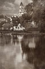 Historic view of Vilnia Missionary street near the Church of Our Lady of Consolation and Saint Augustine at the Augustinian monastery