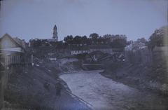 Vilnia River flowing beside the Church of Our Lady of Consolation and St. Augustine near the Augustinian monastery