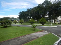 Saint Michael the Archangel Chapel at Fort Bonifacio in Taguig City with signage of Libingan ng Mga Bayani and Heroes Memorial Gate