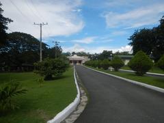 Saint Michael the Archangel Chapel at Fort Bonifacio, Taguig City, with Heroes' Cemetery and Libingan ng Mga Bayani signage