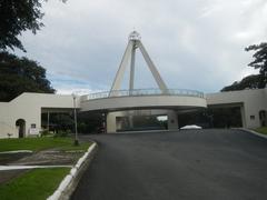 Saint Michael the Archangel Chapel at Fort Bonifacio, Taguig City in Bonifacio Global City with signage of Libingan ng Mga Bayani and Heroes Memorial Gate