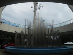 Saint Michael the Archangel Chapel at Fort Bonifacio in Taguig City with Libingan ng Mga Bayani signage in foreground
