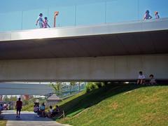 View under the Floating Bridge in Zaryadye Park, Moscow