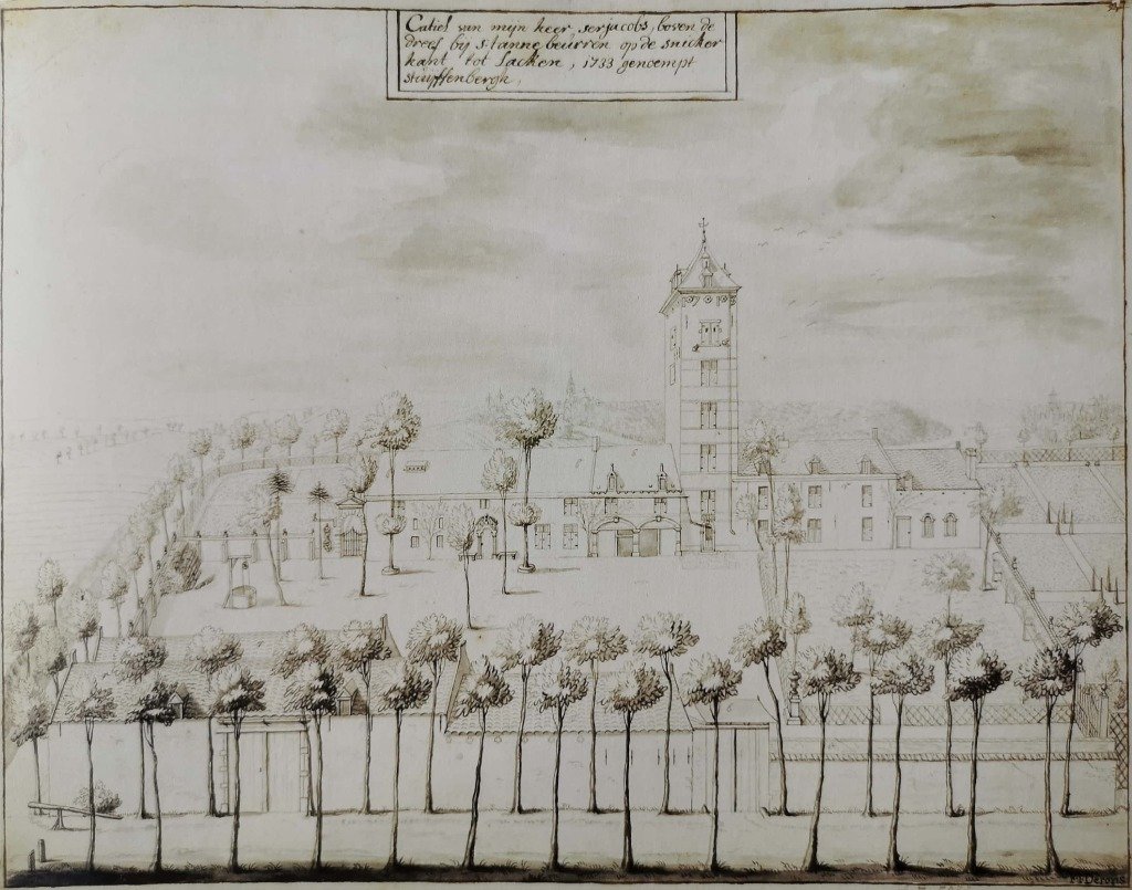 Derons painting of Kasteel Stuyvenberg castle in Laken from 1733