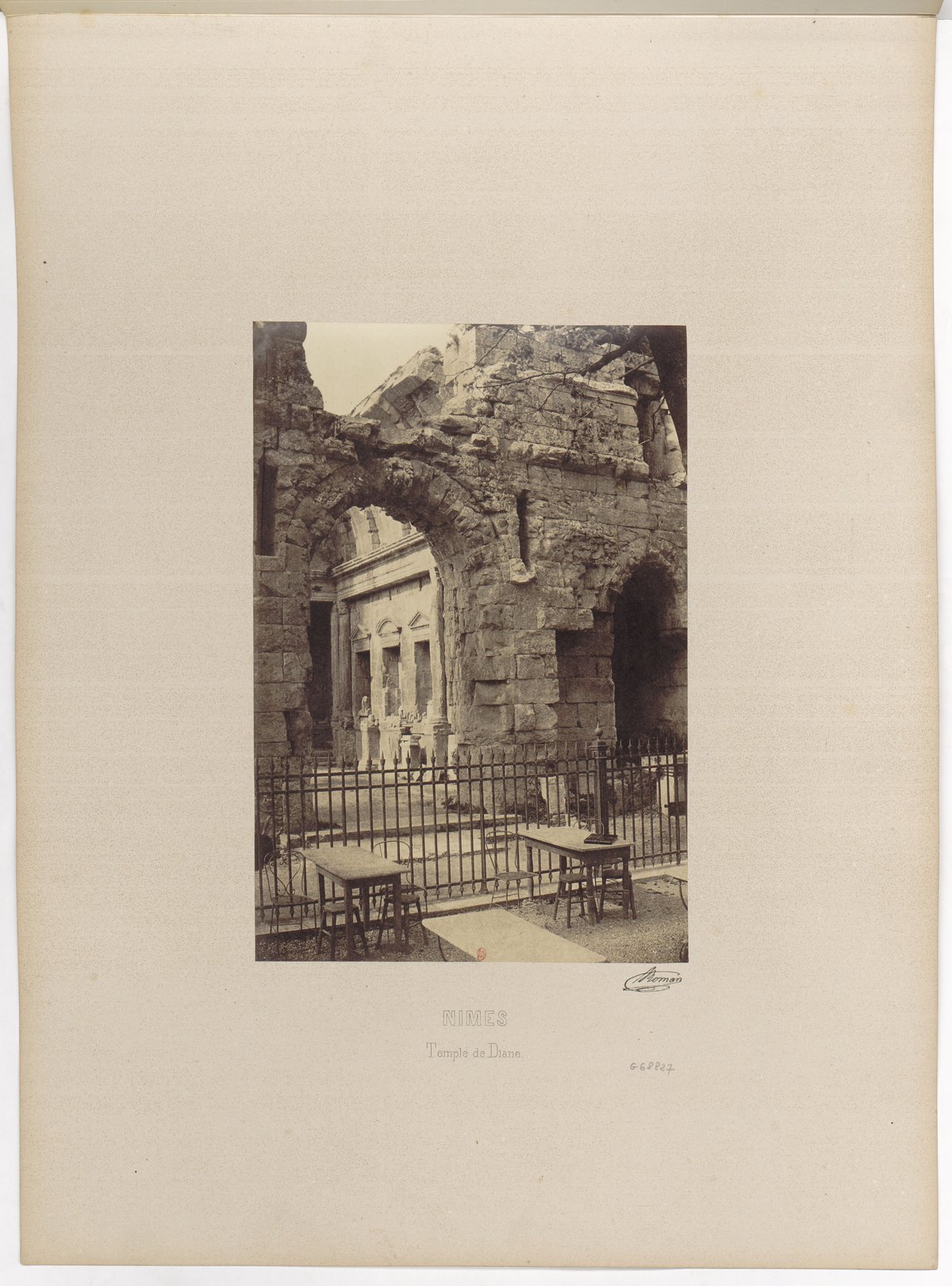 Pont du Gard aqueduct near Nîmes and Arles in France historic 19th century urban landscape