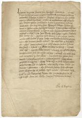 Oglejski patriarh Ludvik approving the request to restore the school at St. Nicholas in Ljubljana by parish priest Jurij Haugenreuter and parishioners