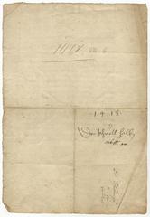 Oglejski patriarh Ludvik agreeing to rebuild school at St. Nicholas in Ljubljana with parish priest Jurij Haugenreuter