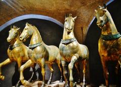 Quadriga statue on the facade of St. Mark's Basilica in Venice