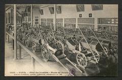 Artillery equipment displayed at the Army Museum in Hotel des Invalides Paris