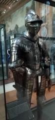 Elaborate damascened armor of Dauphin Henri d'Orléans, future Henri II, with silver and gold inlay on blackened iron