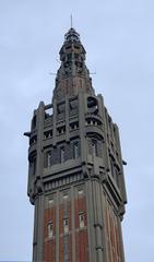 Close-up view of Beffroi de Lille bell tower in October 2020