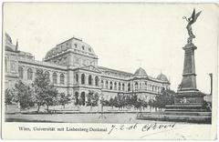 Early 20th century view of Vienna with Liebenberg Monument at Universität Wien
