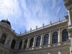 Facade and roof statues of University of Vienna building