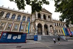 Main building of Vienna University in summer with clear sky