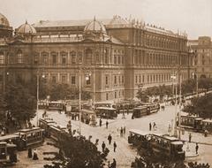 Historic Schottentor gate in Vienna around 1905