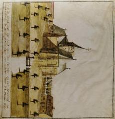 Painting of Sint-Niklaaskerk church in Drogenbos by Derons, 1737